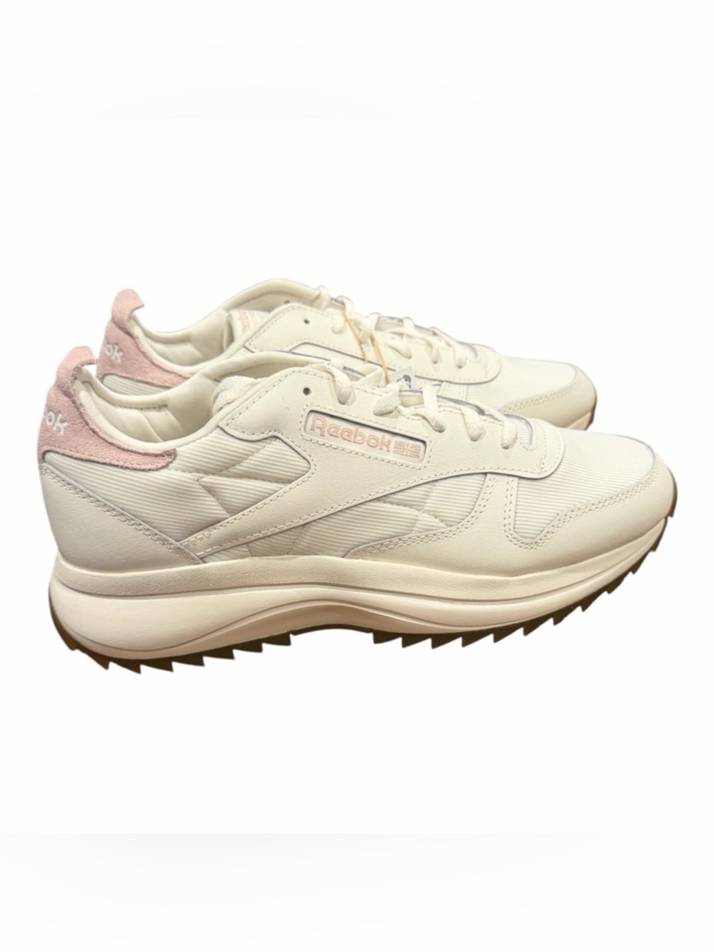 Reebok Women's White Sneakers with Pink Accents and Gum Outsole - Picture 7 of 11